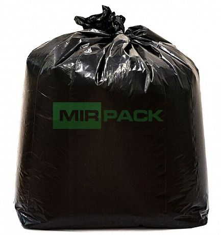 Мешки для мусора 480 литров, 70 мкм, в рулоне 10 штук, ПВД, черные, 2 слоя, плотные, толстые, 130х170 см - Вид 2