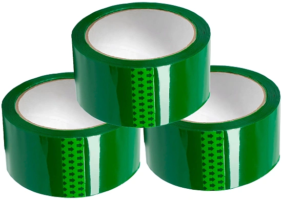 Упаковочная лента 48 мм х 50 м, 43 мкм, зеленая - Вид 1
