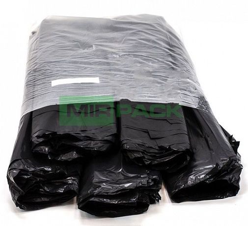 Мешки для мусора 30 л 50х60, 25 мкм, черные, ПВД в пачках 10 пачек по 100 штук, усиленные - Вид 6