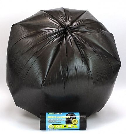 Мешки для мусора 60л, 8 мкм, в рулоне 30 штук, черные, 60х80 см, в офисную корзину, ХИТ - Вид 2